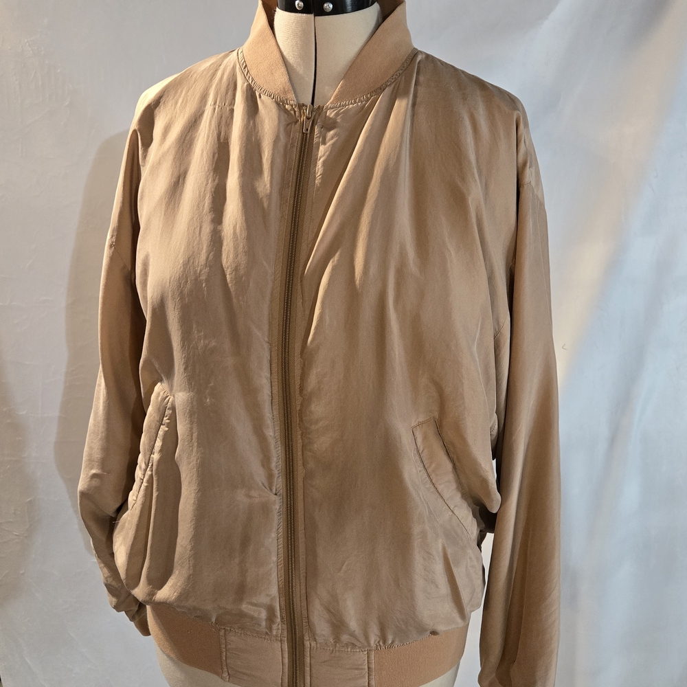 100% Silk Peach Vintage Bombers Jacket.